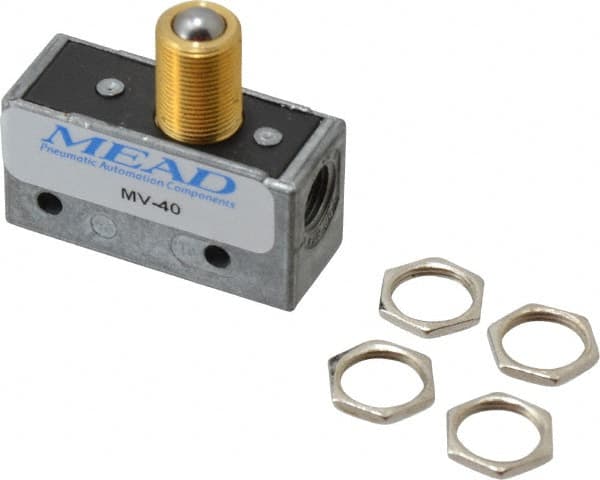 Mead - 3 Way Pilot Air Valve - 1/8" NPT Inlet, Ball Roller - Exact Tooling