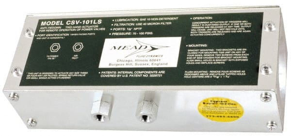 Mead - L-Type Air Pilot Low Stress Two Hand Control Unit - 120 Max psi - Exact Tooling