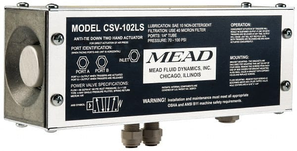 Mead - L-Type 4 Way Pkg. Low Stress Two Hand Control Unit - 120 Max psi - Exact Tooling