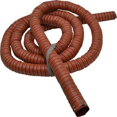 Hi-Tech Duravent - 1-1/2" ID, 16 Hg Vac Rating, 34 psi, Fiberglass Vacuum & Duct Hose - 12' Long, Brick Red, 1-1/2" Bend Radius, -75 to 500°F (Intermittent to 600) - Exact Tooling