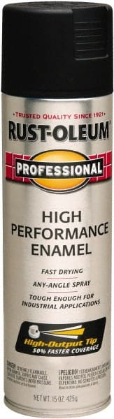 Rust-Oleum - Black, Semi Gloss, Rust Proof Enamel Spray Paint - 14 Sq Ft per Can, 15 oz Container, Use on Multipurpose - Exact Tooling