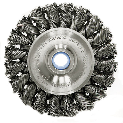 ‎3″ Standard Twist Knot Wire Wheel, .020″ Steel Fill, 1/2″-3/8″ Arbor Hole - Exact Tooling