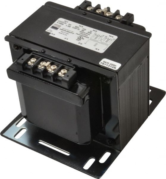 Sola/Hevi-Duty - 1 Phase, 1 kVA, Control Transformer - 2 Input, 1 Output Winding, 60, 50/60 at 220 V x 440 V, 50/60 at 230 V x 460 V Hz, 7.36 Inch Deep x 5.56 Inch High, 131°F Temp Rise - Exact Tooling
