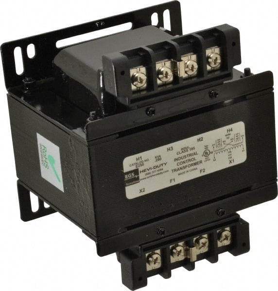 Sola/Hevi-Duty - 1 Phase, 1/4 kVA, Control Transformer - 2 Input, 1 Output Winding, 60, 50/60 at 220 V x 440 V, 50/60 at 230 V x 460 V Hz, 5.21 Inch Deep x 3.89 Inch High, 131°F Temp Rise - Exact Tooling