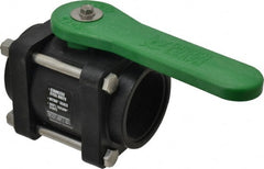 Green Leaf - 2" Pipe, Standard Port, Polypropylene Standard Ball Valve - 3 Piece, Inline - One Way Flow, FNPT x FNPT Ends, Lever Handle, 150 WOG - Exact Tooling