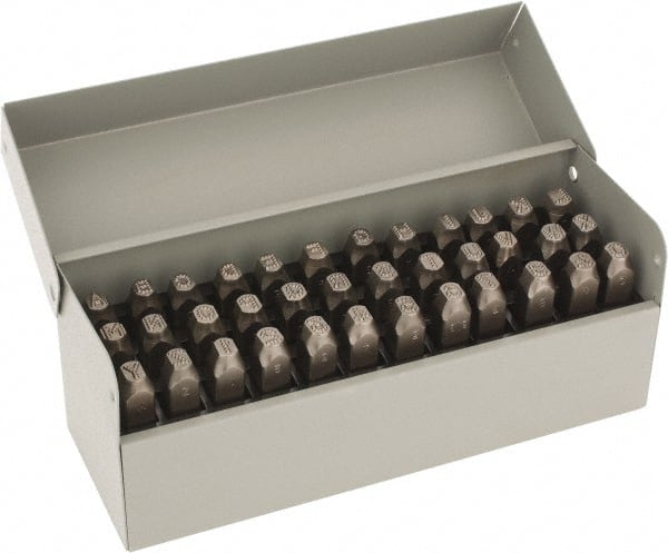 C.H. Hanson - 36 Piece, 1/4" Character Steel Stamp Set - Letters & Figures, Low Stress Round Face Dot - Exact Tooling