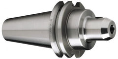 Accupro - CAT40 Taper Shank 7/8" Hole End Mill Holder/Adapter - 2" Nose Diam, 3-1/2" Projection, 5/8-11 Drawbar, Through-Spindle & DIN Flange Coolant - Exact Tooling
