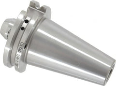 Accupro - CAT40 Taper Shank 1/4" Hole End Mill Holder/Adapter - 20mm Nose Diam, 1.38" Projection, 5/8-11 Drawbar, Through-Spindle & DIN Flange Coolant - Exact Tooling