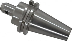 Accupro - CAT40 Taper Shank 1/4" Hole End Mill Holder/Adapter - 20mm Nose Diam, 2-1/2" Projection, 5/8-11 Drawbar, Through-Spindle & DIN Flange Coolant - Exact Tooling