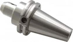 Accupro - CAT40 Taper Shank 5/16" Hole End Mill Holder/Adapter - 1" Nose Diam, 2-1/2" Projection, 5/8-11 Drawbar, Through-Spindle & DIN Flange Coolant - Exact Tooling
