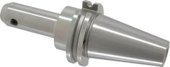 Accupro - CAT40 Taper Shank 5/16" Hole End Mill Holder/Adapter - 1" Nose Diam, 4" Projection, 5/8-11 Drawbar, Through-Spindle & DIN Flange Coolant - Exact Tooling