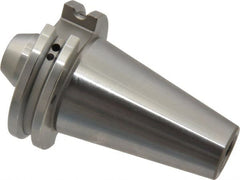 Accupro - CAT40 Taper Shank 3/8" Hole End Mill Holder/Adapter - 1" Nose Diam, 1.38" Projection, 5/8-11 Drawbar, Through-Spindle & DIN Flange Coolant - Exact Tooling