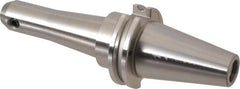 Accupro - CAT40 Taper Shank 3/8" Hole End Mill Holder/Adapter - 1" Nose Diam, 5" Projection, 5/8-11 Drawbar, Through-Spindle & DIN Flange Coolant - Exact Tooling