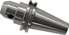 Accupro - CAT40 Taper Shank 7/16" Hole End Mill Holder/Adapter - 35mm Nose Diam, 2-1/2" Projection, 5/8-11 Drawbar, Through-Spindle & DIN Flange Coolant - Exact Tooling