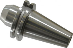 Accupro - CAT40 Taper Shank 1/2" Hole End Mill Holder/Adapter - 35mm Nose Diam, 1.75" Projection, 5/8-11 Drawbar, Through-Spindle & DIN Flange Coolant - Exact Tooling