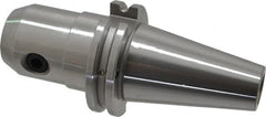Accupro - CAT40 Taper Shank 5/8" Hole End Mill Holder/Adapter - 1-21/32" Nose Diam, 3" Projection, 5/8-11 Drawbar, Through-Spindle & DIN Flange Coolant - Exact Tooling