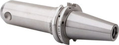 Accupro - CAT40 Taper Shank 5/8" Hole End Mill Holder/Adapter - 1-21/32" Nose Diam, 5-1/2" Projection, 5/8-11 Drawbar, Through-Spindle & DIN Flange Coolant - Exact Tooling