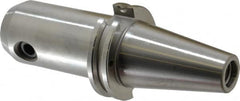 Accupro - CAT40 Taper Shank 3/4" Hole End Mill Holder/Adapter - 1-3/4" Nose Diam, 4" Projection, 5/8-11 Drawbar, Through-Spindle & DIN Flange Coolant - Exact Tooling