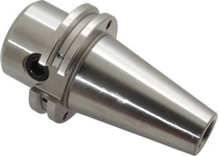 Accupro - CAT40 Taper Shank 7/8" Hole End Mill Holder/Adapter - 1-15/16" Nose Diam, 1.75" Projection, 5/8-11 Drawbar, Through-Spindle & DIN Flange Coolant - Exact Tooling