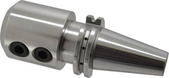 Accupro - CAT40 Taper Shank 1-1/4" Hole End Mill Holder/Adapter - 63mm Nose Diam, 4" Projection, 5/8-11 Drawbar, Through-Spindle & DIN Flange Coolant - Exact Tooling