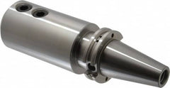 Accupro - CAT40 Taper Shank 1-1/4" Hole End Mill Holder/Adapter - 63mm Nose Diam, 6" Projection, 5/8-11 Drawbar, Through-Spindle & DIN Flange Coolant - Exact Tooling