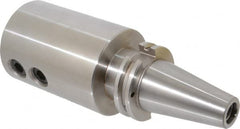 Accupro - CAT40 Taper Shank 1-1/2" Hole End Mill Holder/Adapter - 3" Nose Diam, 6" Projection, 5/8-11 Drawbar, Through-Spindle & DIN Flange Coolant - Exact Tooling
