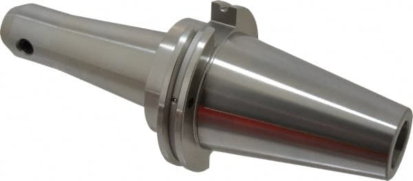 Accupro - CAT50 Taper Shank 1/2" Hole End Mill Holder/Adapter - 35mm Nose Diam, 6" Projection, 1-8 Drawbar, Through-Spindle & DIN Flange Coolant - Exact Tooling