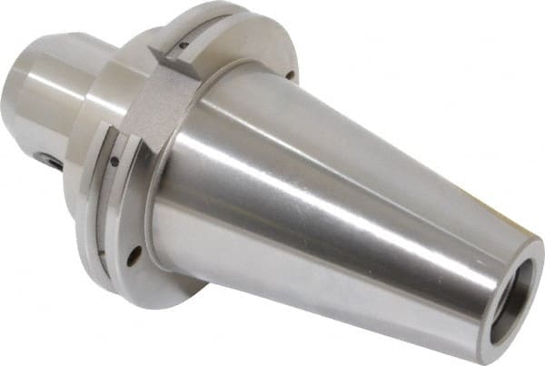 Accupro - CAT50 Taper Shank 3/4" Hole End Mill Holder/Adapter - 48mm Nose Diam, 3" Projection, Through-Spindle & DIN Flange Coolant - Exact Tooling