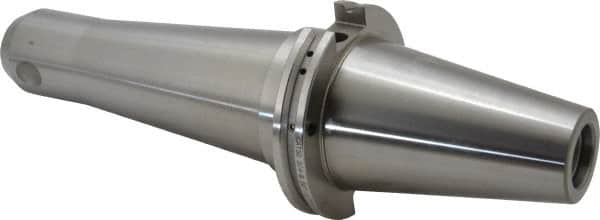 Accupro - CAT50 Taper Shank 3/4" Hole End Mill Holder/Adapter - 48mm Nose Diam, 8" Projection, Through-Spindle & DIN Flange Coolant - Exact Tooling