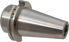 Accupro - CAT50 Taper Shank 1" Hole End Mill Holder/Adapter - 2-23/64" Nose Diam, 2" Projection, Through-Spindle & DIN Flange Coolant - Exact Tooling