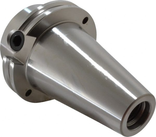 Accupro - CAT50 Taper Shank 1-1/4" Hole End Mill Holder/Adapter - 2-3/4" Nose Diam, 2" Projection, 1-8 Drawbar, Through-Spindle & DIN Flange Coolant - Exact Tooling