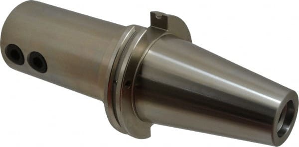 Accupro - CAT50 Taper Shank 1-1/4" Hole End Mill Holder/Adapter - 63mm Nose Diam, 6" Projection, Through-Spindle & DIN Flange Coolant - Exact Tooling