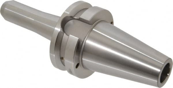 Accupro - BT40 Taper Shank 3/16" Hole End Mill Holder/Adapter - 3/4" Nose Diam, 4" Projection, M16x2.0 Drawbar, Through-Spindle & DIN Flange Coolant - Exact Tooling