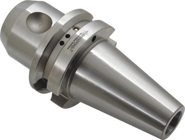 Accupro - BT40 Taper Shank 3/4" Hole End Mill Holder/Adapter - 48mm Nose Diam, 2-1/2" Projection, M16x2.0 Drawbar, Through-Spindle & DIN Flange Coolant - Exact Tooling