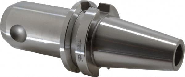 Accupro - BT40 Taper Shank 3/4" Hole End Mill Holder/Adapter - 48mm Nose Diam, 4" Projection, M16x2.0 Drawbar, Through-Spindle & DIN Flange Coolant - Exact Tooling