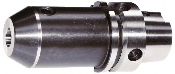 Accupro - HSK63A Taper Shank 1/4" Hole End Mill Holder/Adapter - 20mm Nose Diam, 5" Projection, Through-Spindle Coolant - Exact Tooling