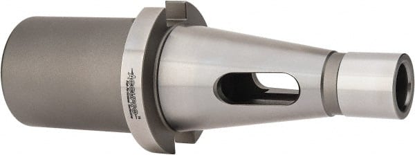 Accupro - NMTB40 Outside Taper, 4MT Inside Taper, NMTB to Morse Taper Adapter - 3" Projection, 1.97" Nose Diam, Through Coolant - Exact Tooling
