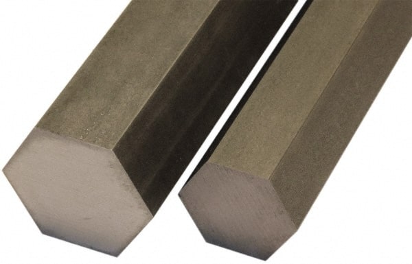 Value Collection - 1/2" Width Across Flats x 6' Long, Steel Hexagon Bar - Material Specification 12L14 - Exact Tooling