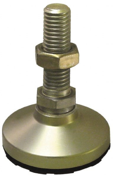 Gibraltar - 1-8 Bolt Thread, Studded Pivotal Stud Mount Leveling Pad & Mount - 15,000 Max Lb Capacity, 4" Base Diam - Exact Tooling