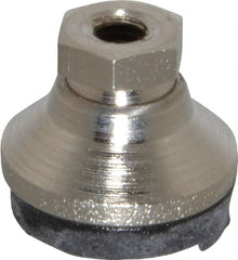 Gibraltar - 525 Lb Capacity, 10-32 Thread, 1/2" OAL, Steel Stud, Tapped Pivotal Socket Mount Leveling Pad - 3/4" Base Diam, Steel Pad, 3/8" Hex - Exact Tooling