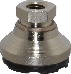 Gibraltar - 2800 Lb Capacity, 3/8-16 Thread, 7/8" OAL, Steel Stud, Tapped Pivotal Socket Mount Leveling Pad - 1-1/4" Base Diam, Steel Pad, 5/8" Hex - Exact Tooling