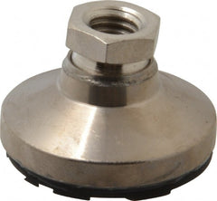 Gibraltar - 3750 Lb Capacity, 1/2-13 Thread, 1-1/8" OAL, Steel Stud, Tapped Pivotal Socket Mount Leveling Pad - 1-7/8" Base Diam, Steel Pad, 3/4" Hex - Exact Tooling