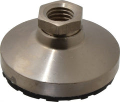 Gibraltar - 4500 Lb Capacity, 5/8-11 Thread, 1-1/4" OAL, Steel Stud, Tapped Pivotal Socket Mount Leveling Pad - 2-1/2" Base Diam, Steel Pad, 7/8" Hex - Exact Tooling