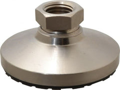 Gibraltar - 15000 Lb Capacity, 1-8 Thread, 1-7/8" OAL, Steel Stud, Tapped Pivotal Socket Mount Leveling Pad - 4" Base Diam, Steel Pad, 1-3/8" Hex - Exact Tooling