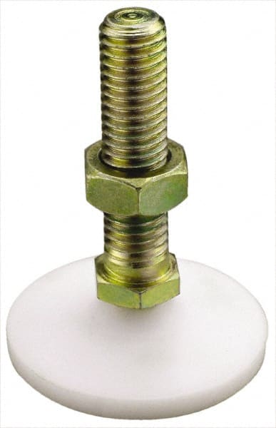 Gibraltar - 1-8 Bolt Thread, Studded Pivotal Stud Mount Leveling Pad & Mount - 2,400 Max Lb Capacity, 4" Base Diam - Exact Tooling