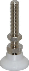 Gibraltar - 3/8-16 Bolt Thread, Studded Pivotal Stud Mount Leveling Pad & Mount - 300 Max Lb Capacity, 1-1/4" Base Diam - Exact Tooling