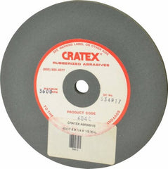 Cratex - 6" Diam x 1/2" Hole x 1/4" Thick, Surface Grinding Wheel - Silicon Carbide, Coarse Grade, 3,600 Max RPM, Rubber Bond, No Recess - Exact Tooling