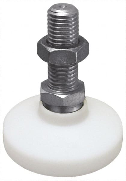 Gibraltar - 3/4-10 Bolt Thread, Studded Pivotal Stud Mount Leveling Pad & Mount - 1,800 Max Lb Capacity, 3" Base Diam - Exact Tooling