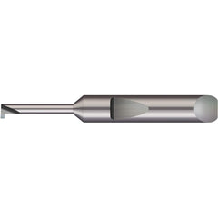 Micro 100 - Grooving Tools; Grooving Tool Type: Retaining Ring ; Material: Solid Carbide ; Shank Diameter (Decimal Inch): 0.1875 ; Shank Diameter (Inch): 3/16 ; Groove Width (Decimal Inch): 0.0150 ; Projection (Decimal Inch): 0.0300 - Exact Tooling