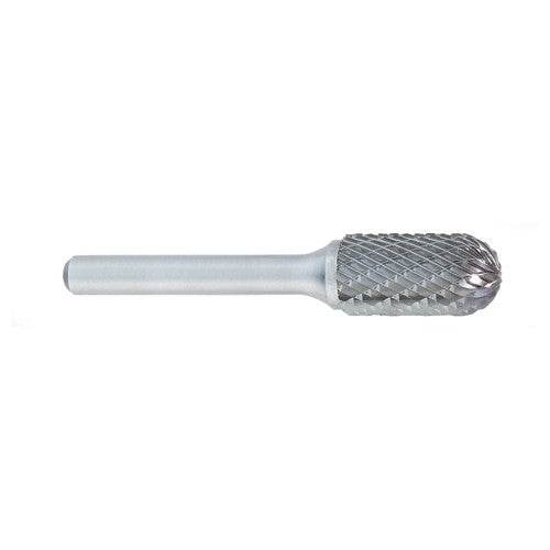 ‎SC-1 -1/4 × 5/8 LOC × 1/4 Shank × 2 OAL Cylindrical Ball Nose Carbide Medium Tough Cut Burr - Exact Tooling